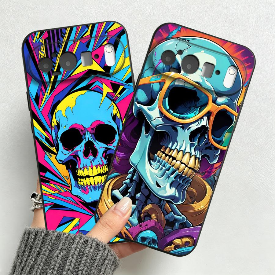 Google Pixel 8A - Capa Neon Pop Art Skull para