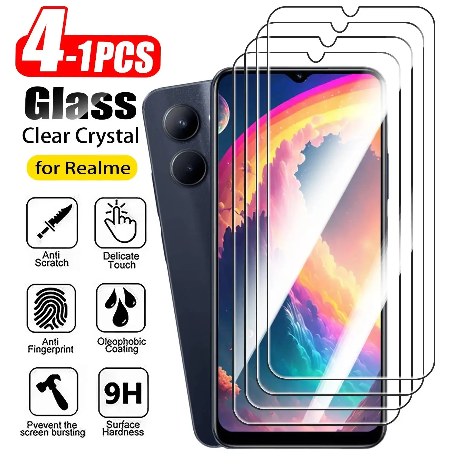 Realme C67 - 1-4 Peças de Protetor de Tela