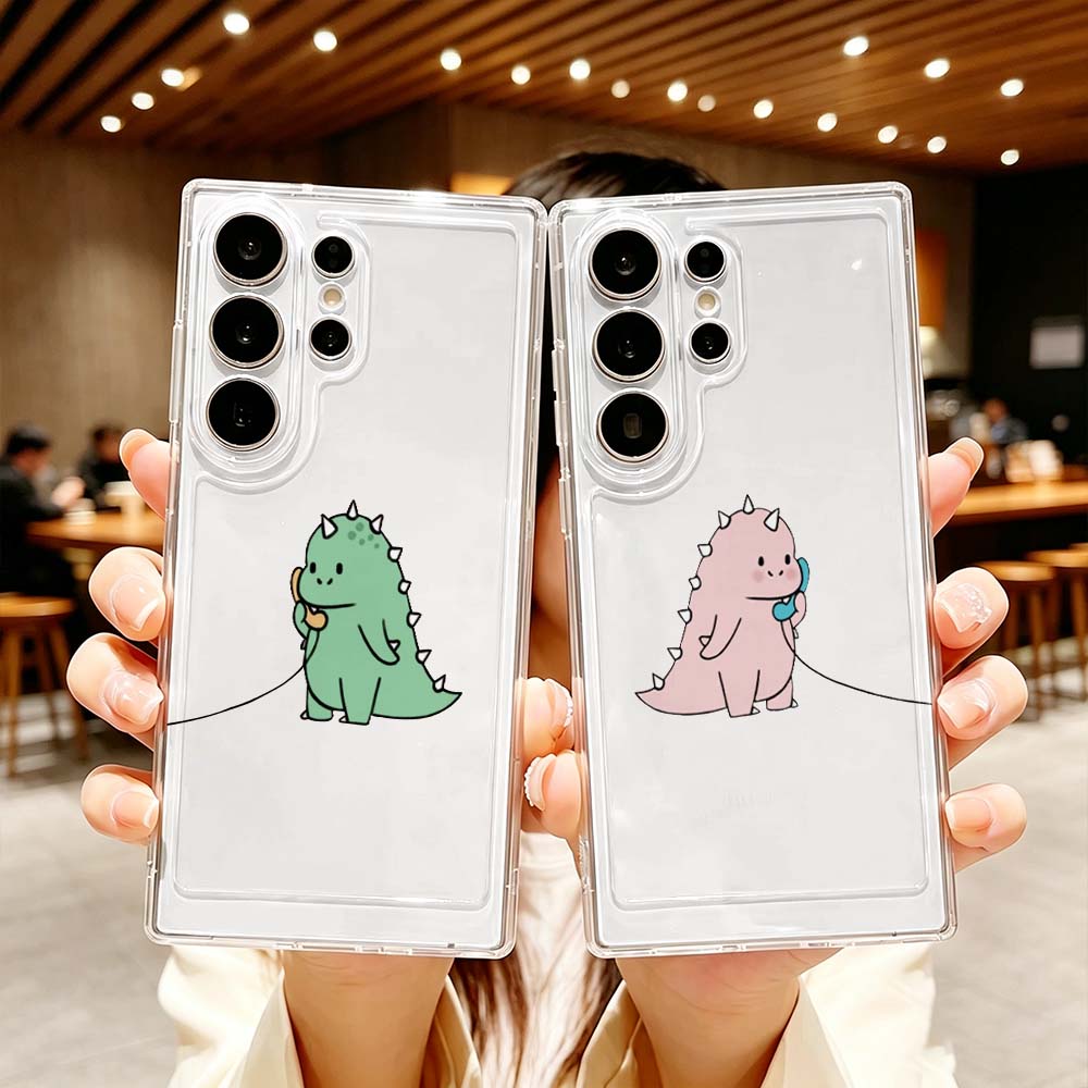 Samsung Galaxy S24 - Capa de Casal de Dinossauros Verdes